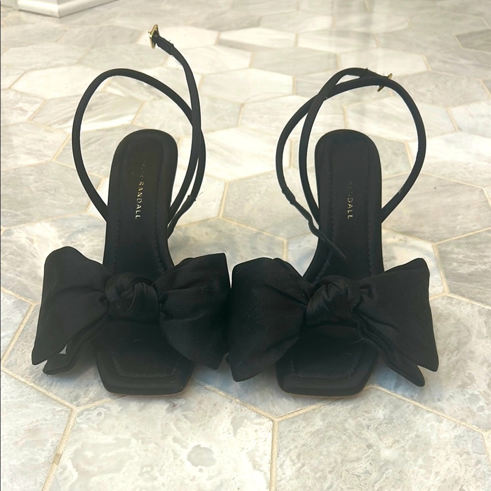Loeffler Randall Black Bow Accent Sandals